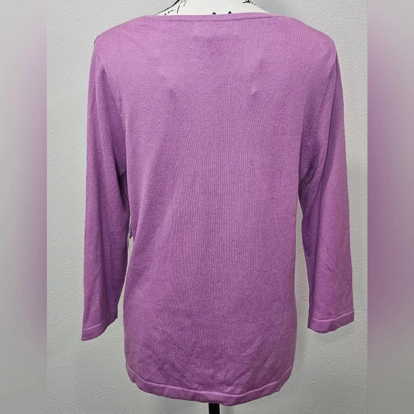 Sag Harbor Missy Violet Light Knit Long Sleeve Sweater Pullover Size Small NWT - Picture 3 of 11
